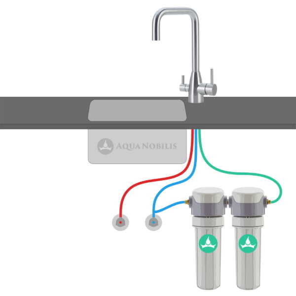 Anschlussschema Dreiwegewasserhahn Aqua Nobilis Alexa