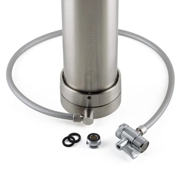 AquaAvanti Mercuro von Prime Inventions, Edelstahl Auftischwasserfilter Anschluss mit Zubehör