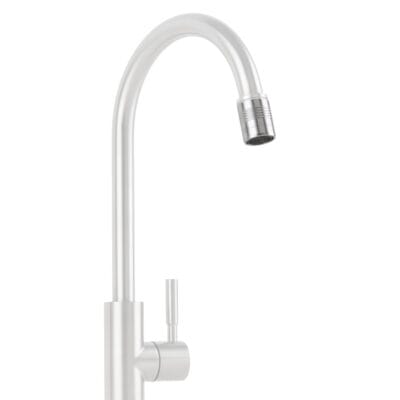 Edelstahl Alvito Wasserwirbler Basic 1.8 an Wasserhahn montiert