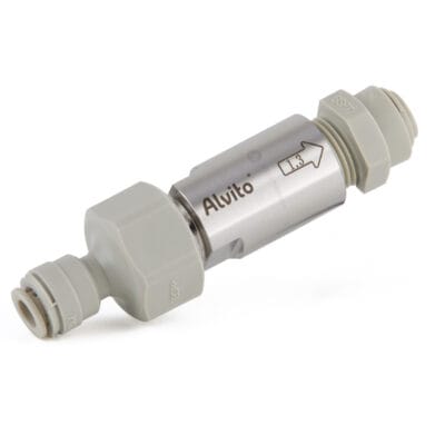 Alvito Wasserwirbler Inline LowFlow mit 1/4 Zoll John Guest Schnellverbindern Front