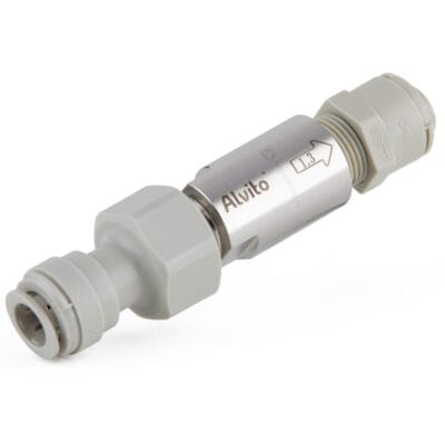 Alvito Wasserwirbler Inline LowFlow mit 3/8 Zoll John Guest Schnellverbindern Front