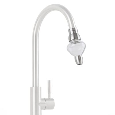 Edelstahl Alvito Wasserwirbler Juwel 2.8 an Wasserhahn montiert