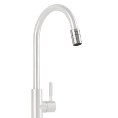 Edelstahl Alvito Wasserwirbler Viva 2.8 LowFlow an Wasserhahn montiert