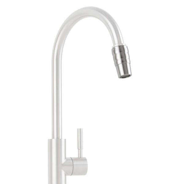 Prime Inventions Aquawhirler Piccolo Edelstahl Wasserverwirbler an Wasserhahn montiert