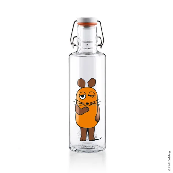 Soulbottle Die Maus (0,6 Liter) Glasflasche mit Bügelverschluss Frontansicht