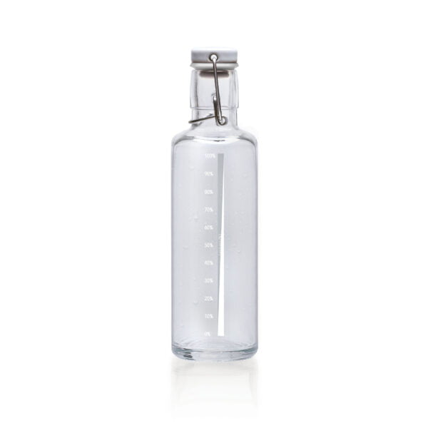 Soulbottle Lei(s)tungswasser (0,6 Liter) Glasflasche mit Bügelverschluss Seitenansicht