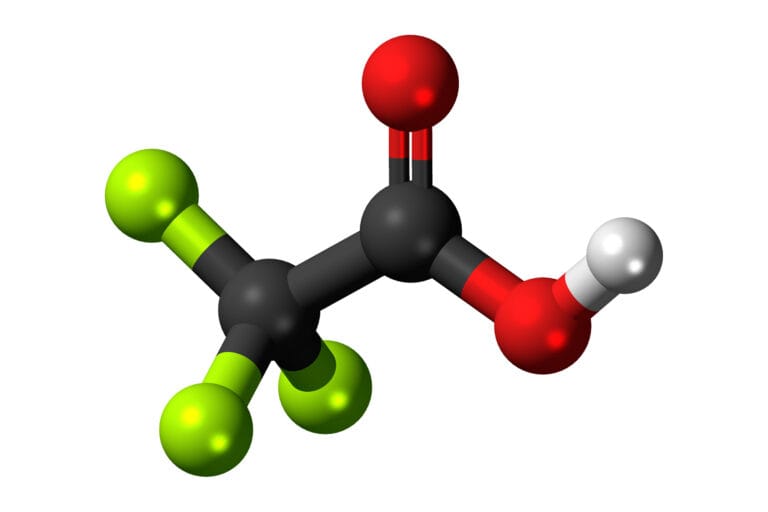 Chemischer Aufbau von Trifluoressigsäure TFA